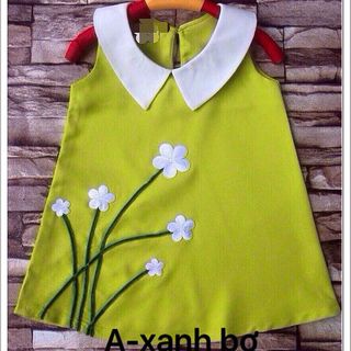 A23851 - 13/4 đầm cổ lá sen thêu hoa cát giấysize 1-8