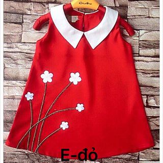 A23851 - 13/4 đầm cổ lá sen thêu hoa cát giấysize 1-8