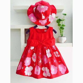 A23897 - đầm kate in bông nón rộng vành oshkoshsize 1-8