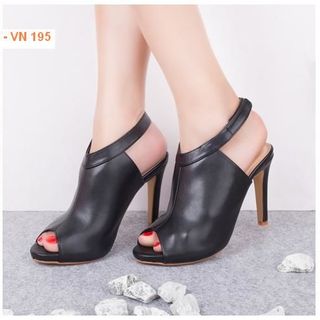 Giày cao gót hở mũi kiểu boot