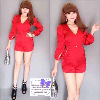 Jumpsuit lụa tay dài