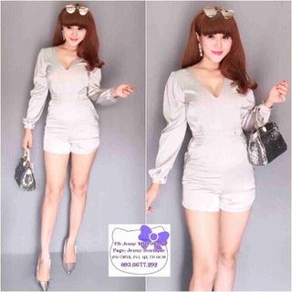 Jumpsuit lụa tay dài