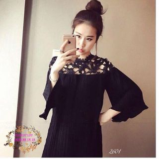 Đầm dập ly ngực ren
