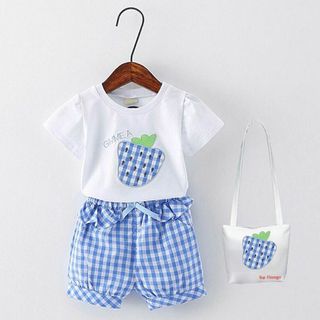 A24027 - 15/4 bộ bg trái dâu kèm giỏ xách áo thun thêu quần carosize 1-8
