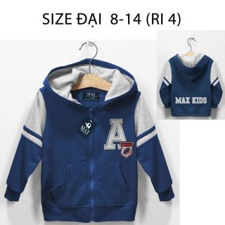 A24039 - áo khoác bt da cá max thêu chữ a chất đẹpsize 8-14 size đôi