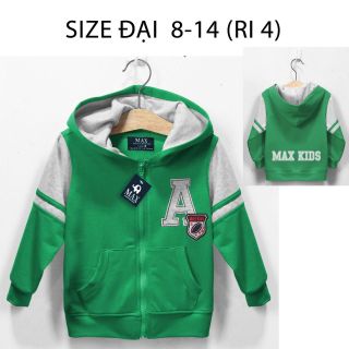 A24039 - áo khoác bt da cá max thêu chữ a chất đẹpsize 8-14 size đôi