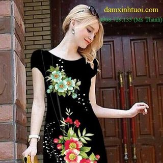 Đầm suông hoa quỳnh tt348