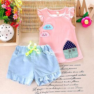 A24203 - 17/4 lydobb bộ thêu đắp ngôi nhà quần chất vải forstock áo thun cottonsize 1-8 giá sỉ