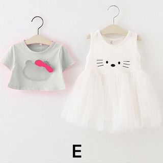 A24207 - 20/4goldbb đầm áo khoác kitty đầm thun tùng 2 lớp áo thun thêu đắp voan kiếngsize 1-8