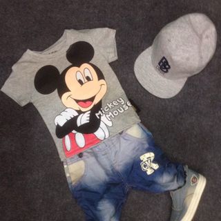 Áo cotton mickey cho mẹ và bé