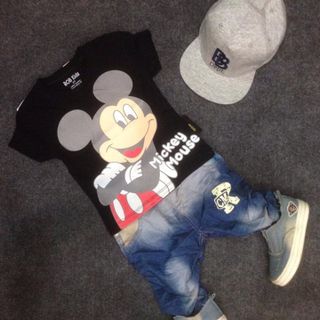 Áo cotton mickey cho mẹ và bé