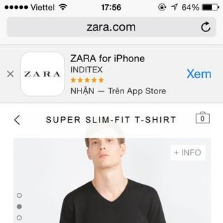 Áo phông zara superslim t-shirt short sleeve t-shirt v-neck super slim giá sỉ