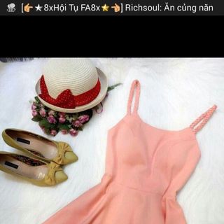 D113 - đầm xòe 2 dây tết bính