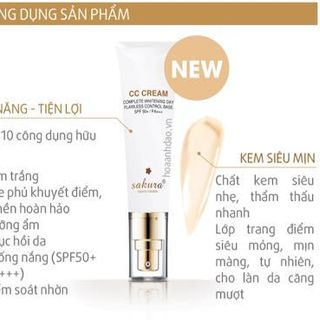 Kem trang điểm sakura cc cream flawless control base spf50 pa