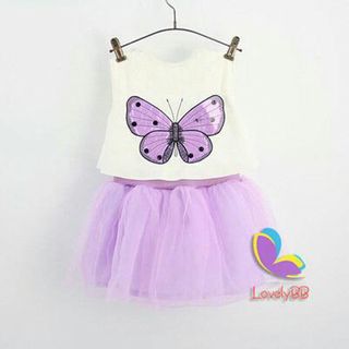 A24685 - 28/4 set váy bướm xinh áo thun thêu bướm chân váy voan kèm chipsize 1-8