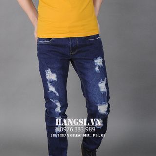 Quần jeans nam rách bụi thời trang
