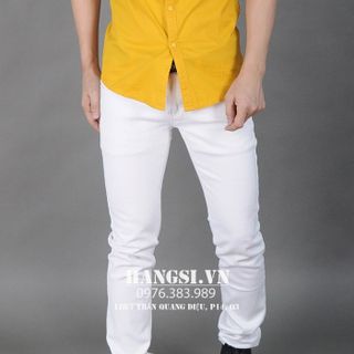 Quần jeans nam skinny màu trắng