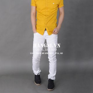 Quần jeans nam skinny màu trắng