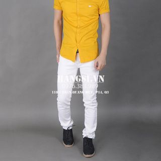 Quần jeans nam skinny màu trắng