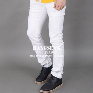 Quần jeans nam skinny màu trắng