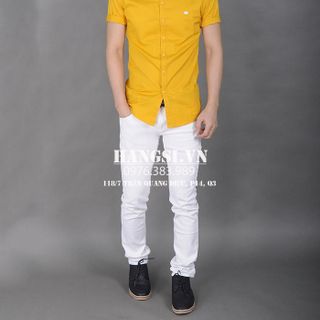Quần jeans nam skinny màu trắng