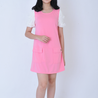 Đầm suông tay phồng đính hoa