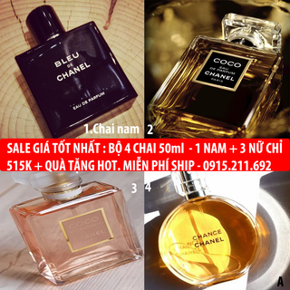 Set 4 chai chanel 50 ml/ chai