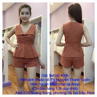 Set áo vest xếp ly quần short - 341130 giá sỉ