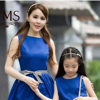 Đầm phi cột nơ mẹ và bé gs175 giá sỉ