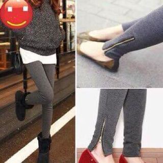 Quần legging dây kéo óng