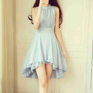 Đầm voan yếm viền bèo