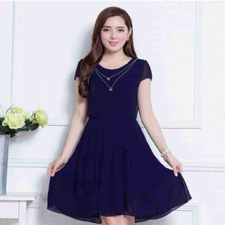 Đầm voan 2 lớp tà chéo