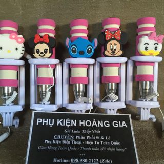Gậy chụp hình tự sướng mini lót nỉ hình thú