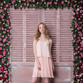 Sét áo hai dây chân váy dập li