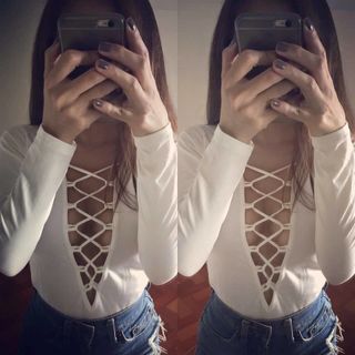 Áo tay dài đan dây ngực