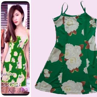 Đầm 2 dây hoa loang