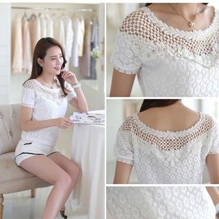 V467 - áo ren đính hạt -