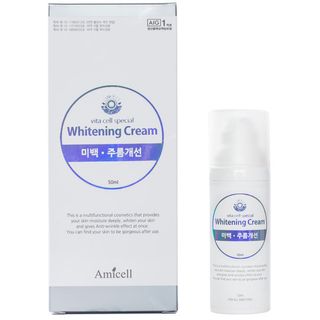 Kem dưỡng trắng da dạng bọt vita cell special whitening cream - premium vacuum bottle type german