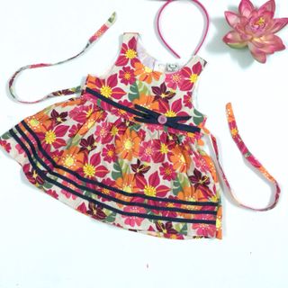 480 đầm phối sọc kèm cài ri 8