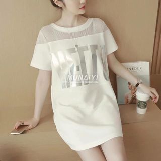 d15156 đầm suông vai phối lưới in nhũ sỉ 100k lẻ 200k chất thun cotton giá sỉ