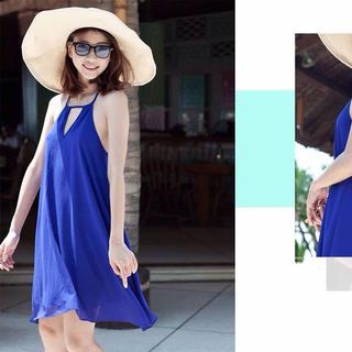 Đầm voan xèo cổ yếm thời trang