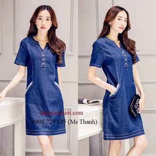 Đầm suông denim dịu dàng tt357