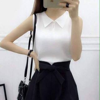 Set áo voan quần short đai nơ hm1181