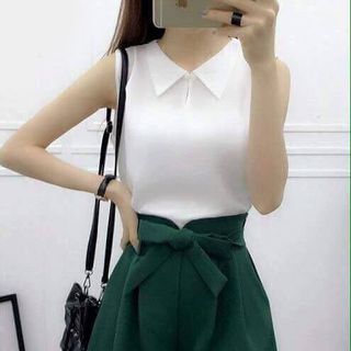 Set áo voan quần short đai nơ hm1181