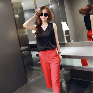 Set quần ống suông áo châu tônhm1184