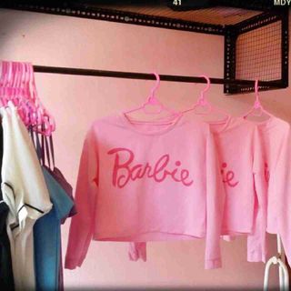 Ao barbie crop tay dai hinh that nhe