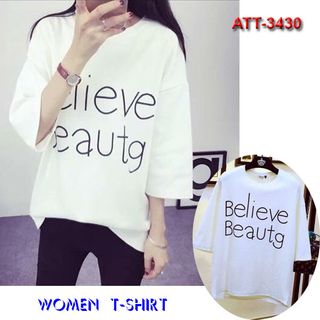 Áo thun nữ believe beautg 3 màu trắng đen hồng
