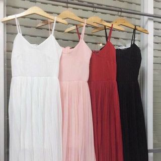 Đầm maxi 2 dây dập ly