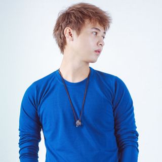Áo thun nam xanh coban tay dài t99-4