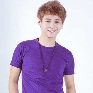 Áo thun nam cổ tròn tím t100-6